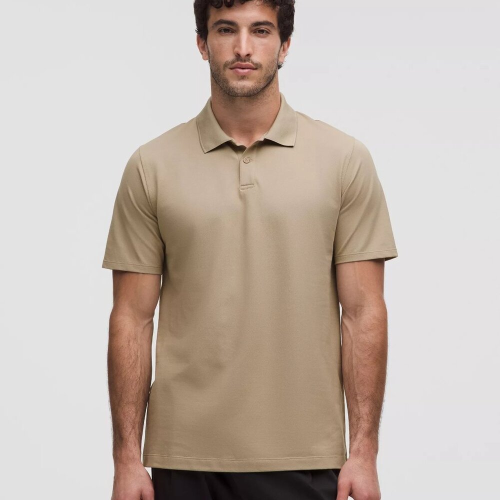 Lululemon Men's Pique Classic-Fit Short-Sleeve Polo Shirt - Light Brown